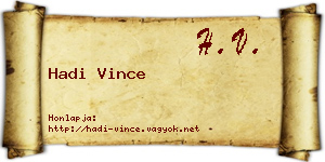 Hadi Vince névjegykártya